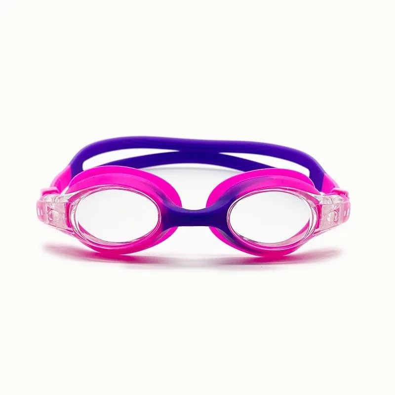 Kids Swim Goggles, Anti-Fog Lenses, 100% UV Protection for Indoors and outdoors, Unisex, Age 3 to 10 (Purple Pink)