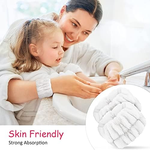 4 Pairs Wrist Spa Washband Microfiber Wrist Wash Towel Band Wristbands for Washing Face Absorbent Wristbands Wrist Sweatband for Women Girls Prevent Liquid from Spilling Down Your Arms