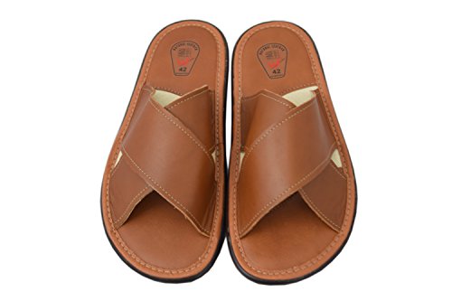 Ciabatte da uomo in pelle naturale con suola molto...