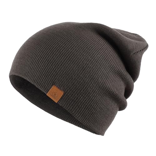 Image of Home Prefer Mens Winter Hats Acrylic Knit Cuff Beanie Cap Warm Womens Beanie Hat