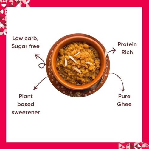 Image of Artinci Sugar-Free Moong Dal Halwa (200 g x 2 Packs) | Low Carb, Keto & Diabetic Friendly | High Protein Indian Sweet | Made with Pure Desi Ghee | No Added Sugar