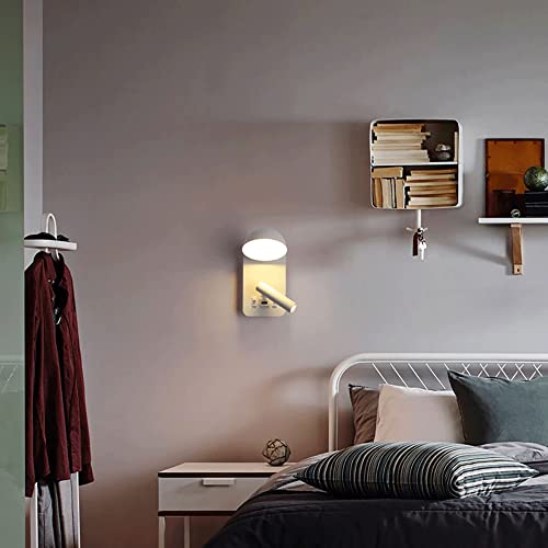 Aplique de pared LED blanco con lector regulable de 3W para dormitorio moderno 3