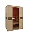 Produktbild INTERLINE 42250015 Infrarot-Wärmekabine, 2 Personen, Kanadischer Hemlock inkl. Bluetooth Media Player, 128,6 x 93,8 x 190 cm