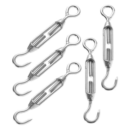 5 piezas Tensores de Cable de Acero Inoxidable 304 M5 con Ganchos de Tornillo para Tensado de Cables Industrial miniatura 1