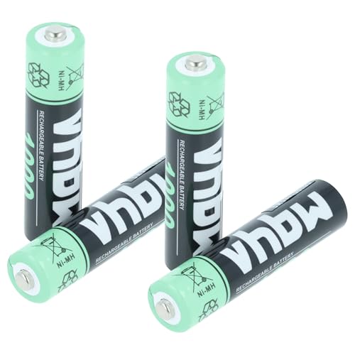 vhbw Piles Rechargeables AAA, 4 pcs Compatible avec AEG Eclipse 10 (1000mAh, 1,2V, NiMH)