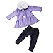 MagiDeal 2er-Set Puppenkleidung Wintermantel & Hose für 18 Zoll amerikanische Puppe - Lila