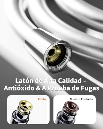 Manguera de ducha 2m de silicona gris Cobbe para flexo universal G1/2 6