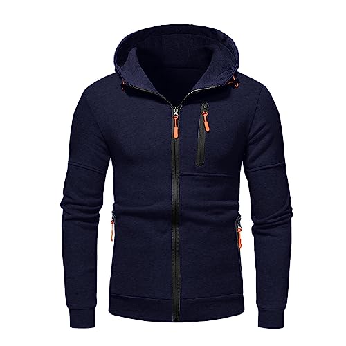Mens Hoodies Zip up Jacket Casual Long Sleeve Mens Lightweight Jackets Fall Fleece Hooded Sweatshirts with Pockets4
