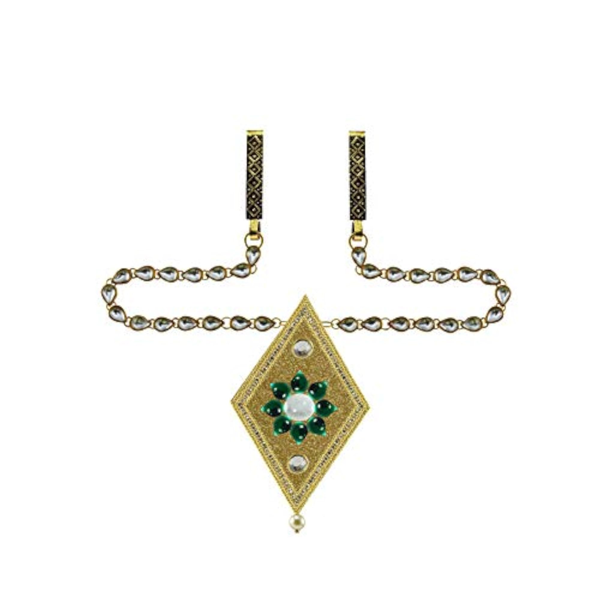 Brass Kunudun Stud Platted Waist Belt, Multicolor