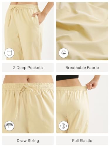 Image of SAADAA Cotton Straight Pants for Women | Breathable Everyday Wear Trousers | Drawstring, Deep Pockets & Elastic Waistband | Casual & Comfortable Fit