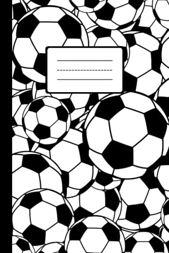 Fußball Notizbuch: Kariertes Notizheft A5 als Tagebuch oder Schulheft verwendbar | Fußbälle Mannschaftssport Motiv für Sportler und Fußballer