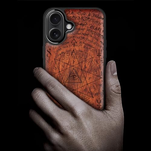 Coque iPhone 17 bois antichoc étui magnétique Magsafe motif œil - 2