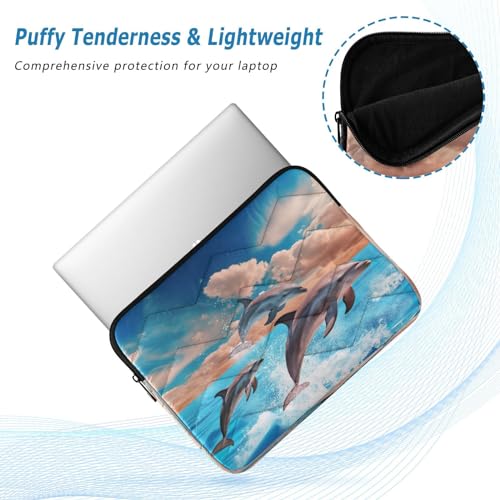 Funda para portátil con diseño de delfines para laptops de 13-14 pulgadas miniatura 5