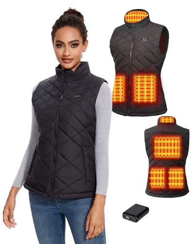 Toastiv Heated Vest Women with 18400mAh 7.4V Battery Pack Included,Quilted Electric Warming Vest Women's Heated Vests，M