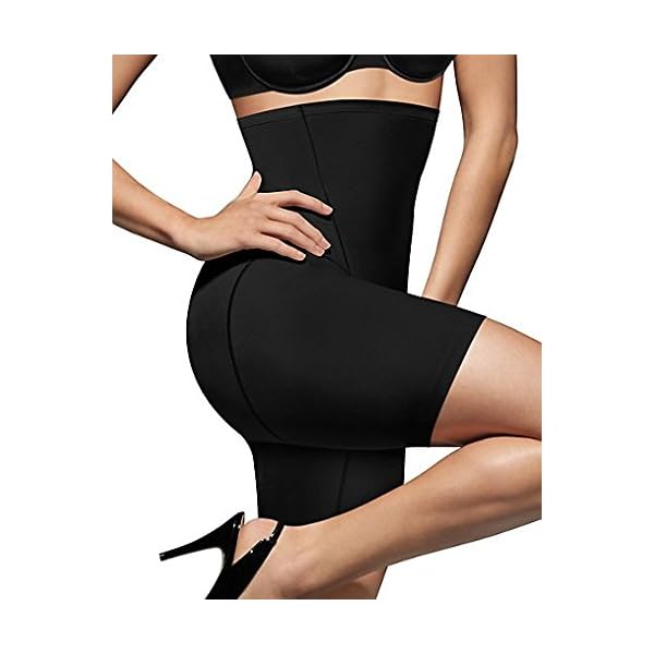 Bali-Womens-Shapewear-Ultra-Firm-Control-High-Waist-Thigh-Slimmer-Cool-Comfort-Fajas-DF8097 Bali womens Cool Comfort Hi-waist Slimmer Df8097 thigh shapewear, Black, XX-Large US
