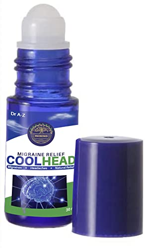 COOLHEAD Essential Oil Migraine Relief Essential Oil Roll-on, Headache Relief - Migraine Stick Roller -Natural Stress Relief (30ml)