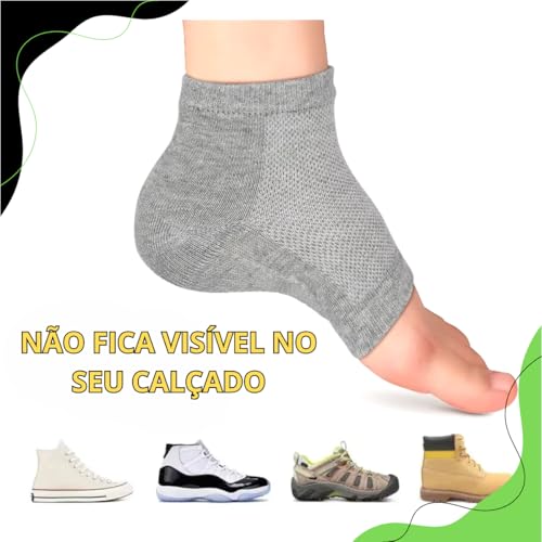 Meia Tornozeleira Anti Rachadura Protetor Calcanhar Rachado Pé Ressecado Calo Esporão Calcaneo Gel O