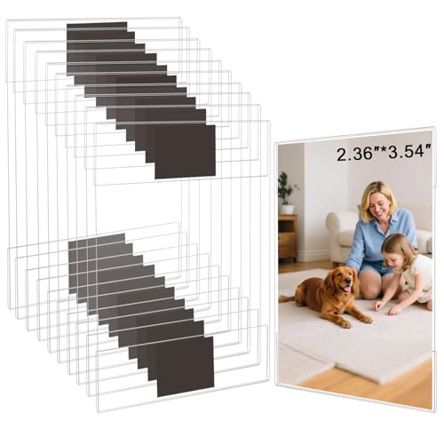 Wbtran 10 Pack Acrylic Fridge Magnetic Frame 2.36x3.54 In Mini Photo Frames for Refrigerator Refrigerator Magnets for Pictures Suitable Home School Office