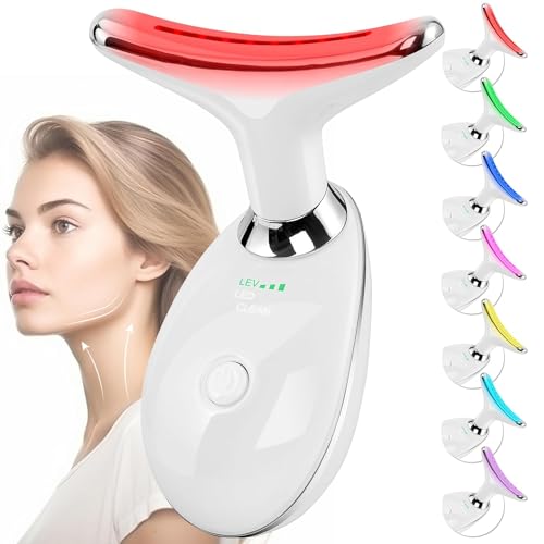Gesichtsmassagegerät Gegen Falten,Gesicht Schönheit Gerät mit 3 Modi,45℃ V Face Beauty Meter Gesichtsgerät für Hautstraffung & Lifting EMS Gesichtsmassage für Damen Herren V Shape Face Gerät (weiß)
