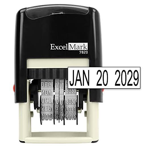 ExcelMark 7820 Self-Inking Rubber Date Stamp – Great for Shipping, Receiving, Expiration and Due Dates (Black Ink)