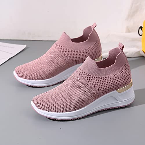 Closed-Toe 2022 Spring Sneakers Women Casual Breathable Sport Shoes Women Wedge Running Shoes For Women Athletic Tennis Walking Breathable Sneakers Fashion Sport Shoes Slip On Athletic Tennis Shoes #TOP5