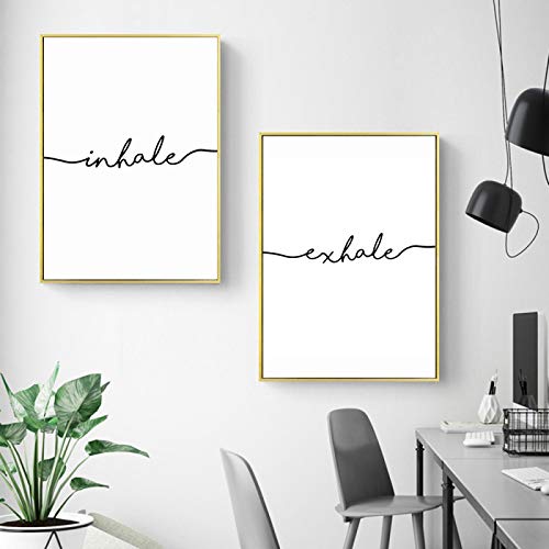 Poster Inhale Exhale art mural moderne : Décoration murale salon grand format 60x90cm