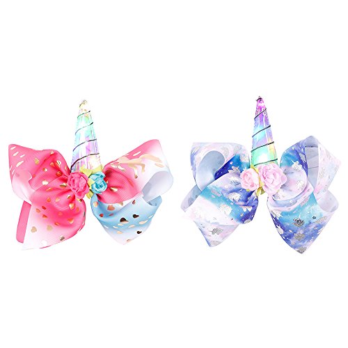 2 PC Unicorn LED Headbands For Children Flashing Lights Halloween Christmas Dress Up Party (Red & Blue)