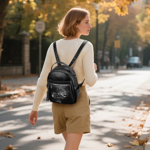 Image of Mini Backpack Purse for Women,Vegan Leather Small Backpack for Daily | Embossed Lightweight Water-Resistance Travel Mini Fashion Daypack Bag,Ladies Casual Backpack Purse Gift Choice for Women