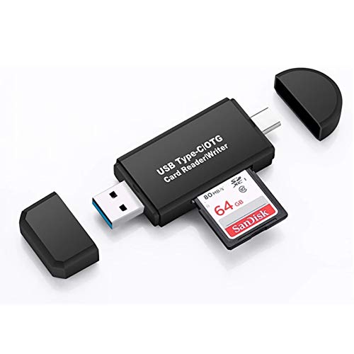 EasyULT USB 3.0 Lector de Tarjetas Memoria SD/Micro SD, USB 3.0 USB Tipo C Adaptador OTG Lector de Tarjetas Portátil, para PC y Tableta Teléfono Inteligente con Función OTG