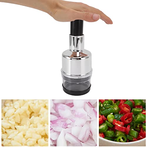Picadora manual para alimentos GLOGLOW acero inox cuchilla miniatura 3