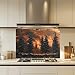 Tempered Glass Backsplash, Forest Scene Glass Backsplash, Kitchen Backsplash Behind Stove, Glass Backsplash for Kitchen Wall, Easy to Install Stove Backsplash