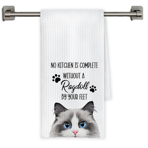 Chicimln Funny Ragdoll Cat Kitchen Towels Ragdoll Cat Gifts Decorative Hand Towels Gifts for Cats Lovers Dish Tea Towel Drying Cloth for Kitchen Decor 16x24 Inch