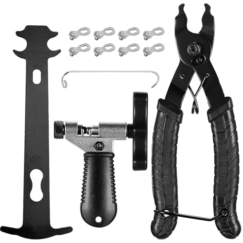 12-in-1 Fahrrad Kettennieter Fahrradkette Werkzeug Set, Fahrradketten Nieten Kettenzange, für 6-12 Fach Kettenlehre Fahrradketten Reparatur Set, Kettenschlosszange Kettenschloss Zange Reparaturset