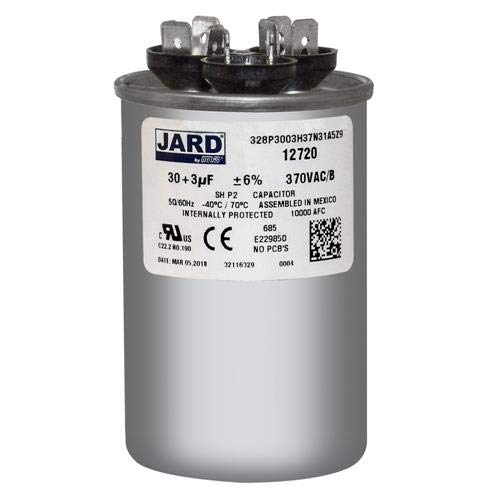 Motor Dual Run Capacitor Round 30 + 3 Uf Mfd 370 Volt Vac 12720 #TOP1