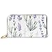 Produktbild JHGFG Mode Handtasche Reißverschluss Brieftasche Muster Lavendel Handmalerei Telefon Kupplung Geldbörse Abendkupplung Blockieren Leder Brieftasche Multi Card Organizer