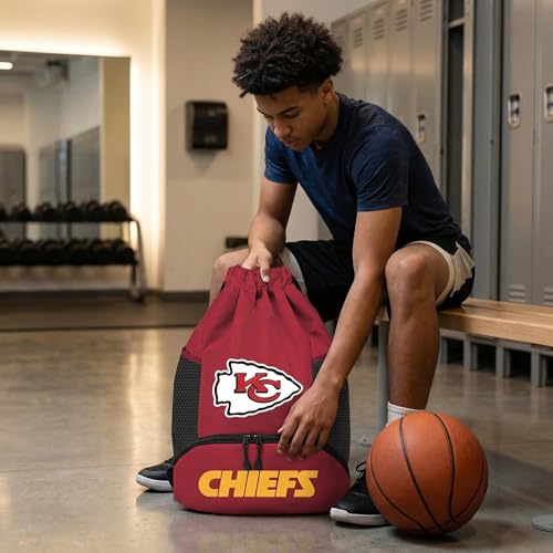 Image of NFL Kansas City Chiefs Cinch Bag - Standard Logo Drawstring Backpack