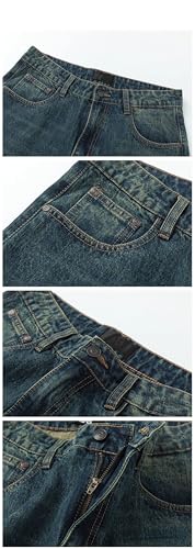 Men's Loose Straight Jeans Vintage Work Jeans2