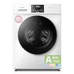COMFEE' CFP03ED100W-HL Lavadora y Secadora 2 en 1 de Pie, Capacidad 10 kg/7 kg, 60 cm, Cuidado con Vapor, Motor BLDC, Secado Automático, Aprobación Woolmark, Panel Táctil, Color Blanco