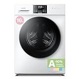 COMFEE' CFP03ED100W-HL Lavadora y Secadora 2 en 1 de Pie, Capacidad 10 kg/7 kg, 60 cm, Cuidado con Vapor, Motor BLDC, Secado Automático, Aprobación Woolmark, Panel Táctil, Color Blanco