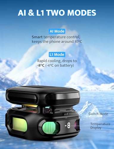 Image of darkFlash Magnetic Cell Phone Cooler for Gaming, Portable Phone Cooling Fan with Rechargeable Battery, Phone Radiator with RGB Light, Compatible with iPhone /Samsung /Android /iPad /Tablet (DK-GT)