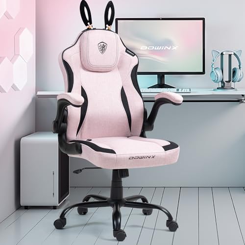 Dowinx Gaming Chair with Removable Cute Bunny Ears, Desk Game Cha...