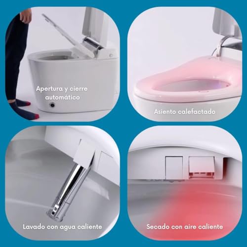 Nashi Japanische Toilette | Bidet-WC | Öffnen und Schließen des Deckels und automatische Entladung | integrierter Tank | beheizter Sitz, Warmwasser und Trocknung | Yaiza Plus 1.2 2024 – Bild 4