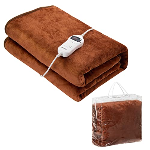 Monzana Coperta Elettrica Riscaldante 180x130cm 10 Livelli Calore Timer Spegnimento Automatico Sottocoperta Letto