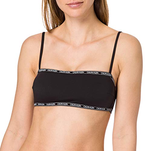 Haut de bikini bandeau Calvin Klein noir M en tissu premium de luxe