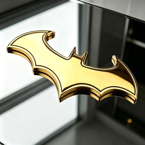 Image of 3D Spider Chrome Emblem Badge Sticker Decoration for Car, Truck, Motorcycle, RV, Scooter, SUV, Door, Window (Yellow Bat)
