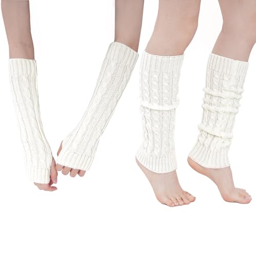 Leg Warmers Arm Warmers Knee Warmers 2Pcs Include Black Leg Warmer and Black Arm Warmer for 80s Party Winter Women