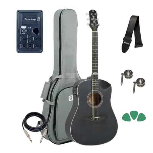 1. Violão Folk Sd201hc Black Plus Half Cutaway - Strinberg