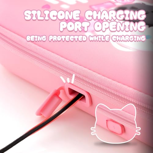 Funda para Nintendo Switch 2 playvital con protector rosa de silicona 5