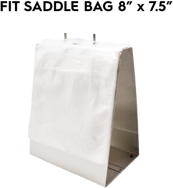 1 Pack Heavy Gauge 20GA Stainless Steel Deli Saddle Bag Dispenser Stand (Full Stainless Steel) Grocery Portion Bag Holder for Retail Store Home Restaurant
