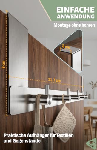 Menz Türgarderobe zum Einhängen - Silber – Ansicht 5